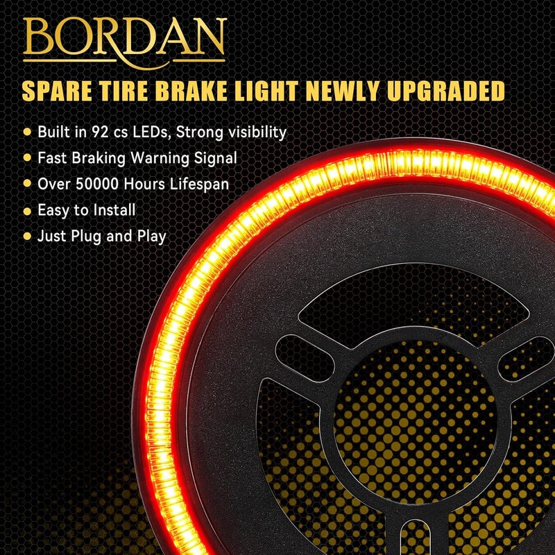 BORDAN Plug & Play Spare Tire Brake Light for Bronco, 3rd Brake Light LED Third Brake Light Compatible with Bronco 2021 2022 2023 2024 2/4 door, Not for Bronco Sport/Raptor - Image 5